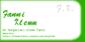 fanni klemm business card